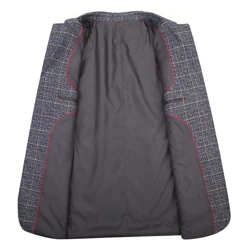 Blazer vintage décontracté à carreaux pour homme