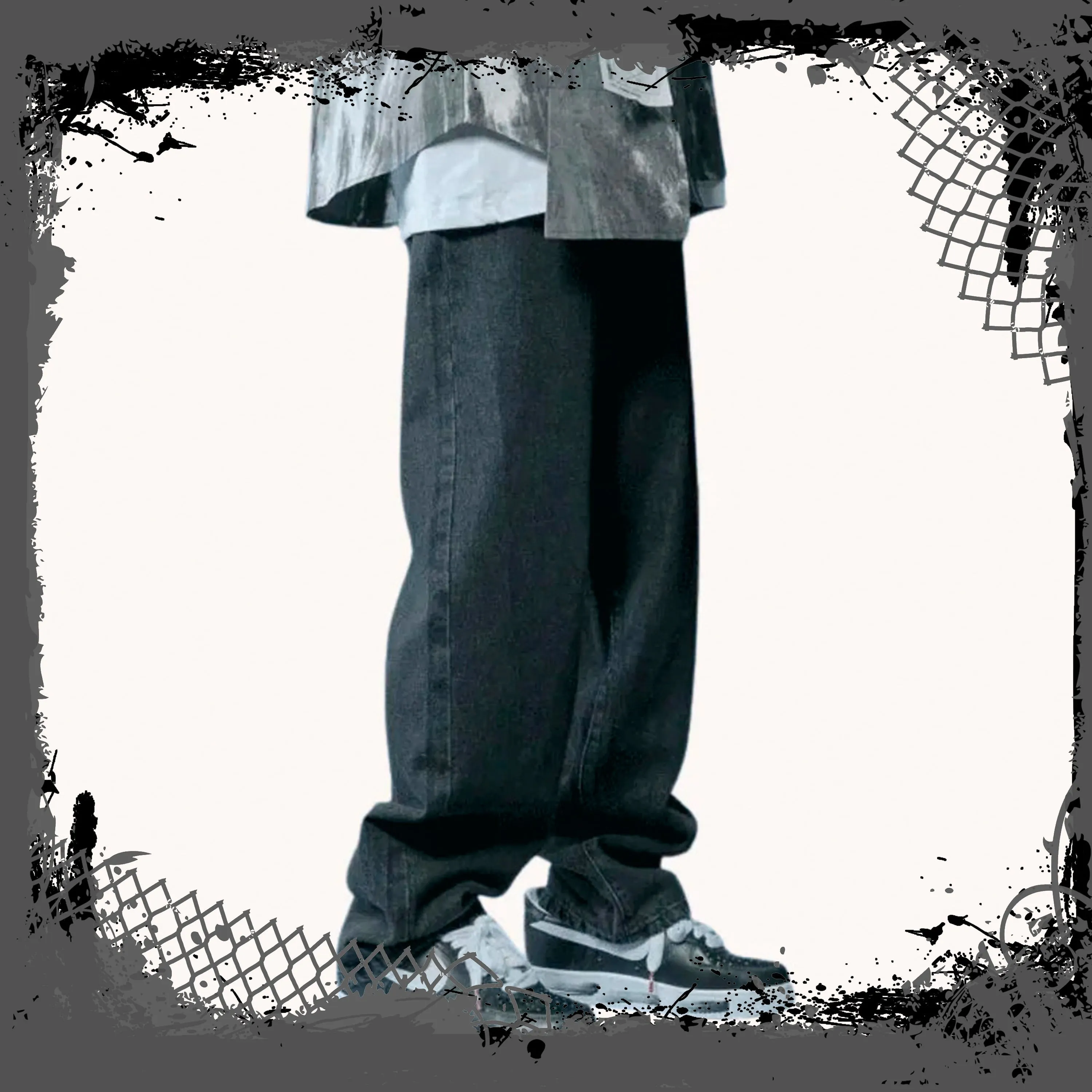 BLK | BLU | BRN | WHT  Loose Denim Jeans