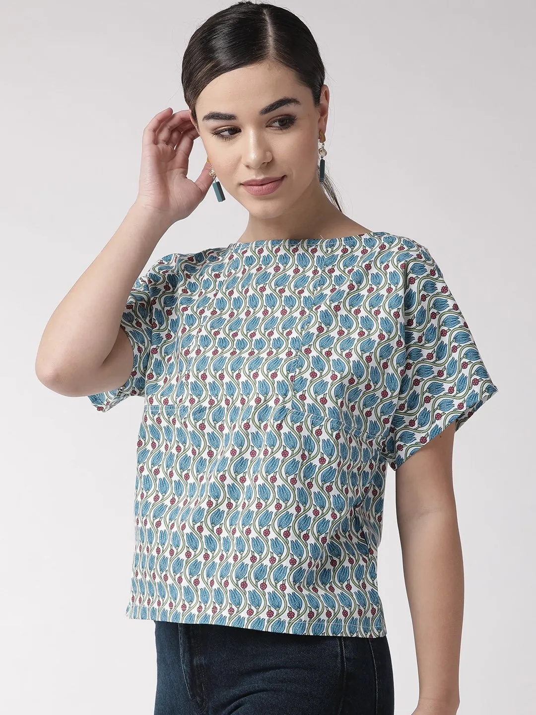 Blue Floral Top