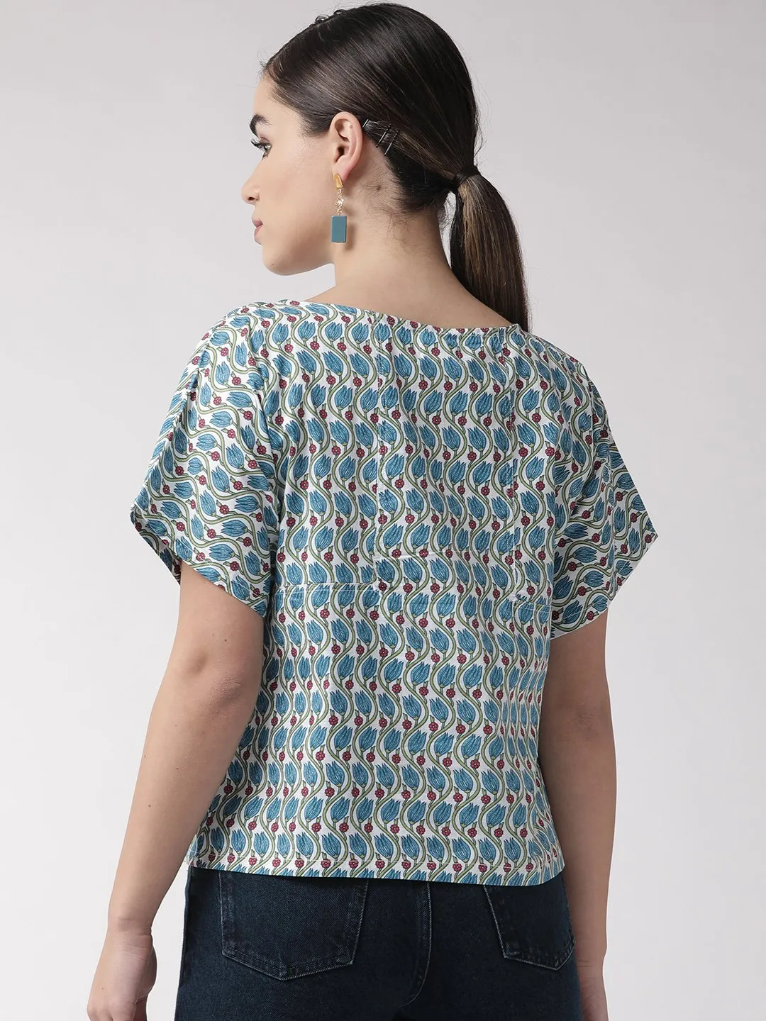 Blue Floral Top