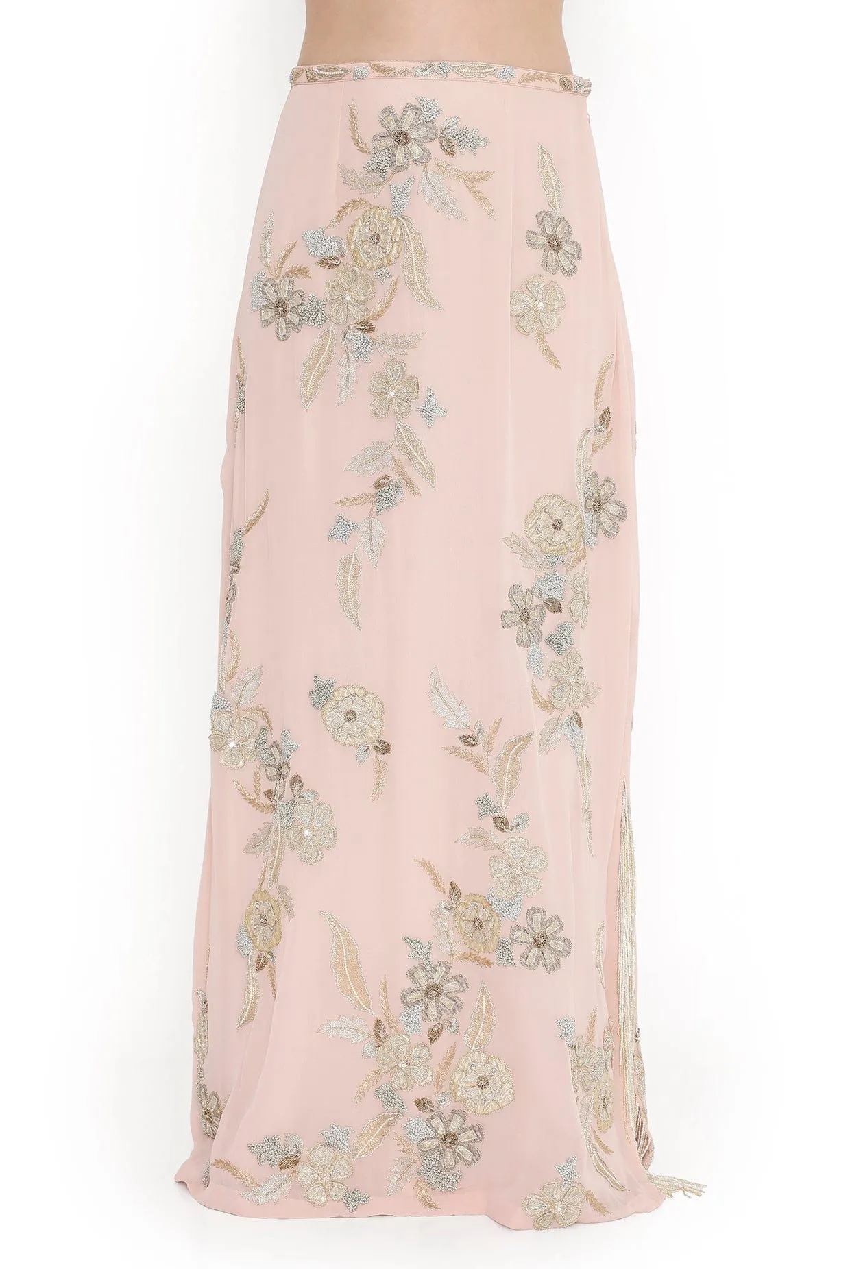 Blush Pink Embroidered Choli With Embroidered Skirt