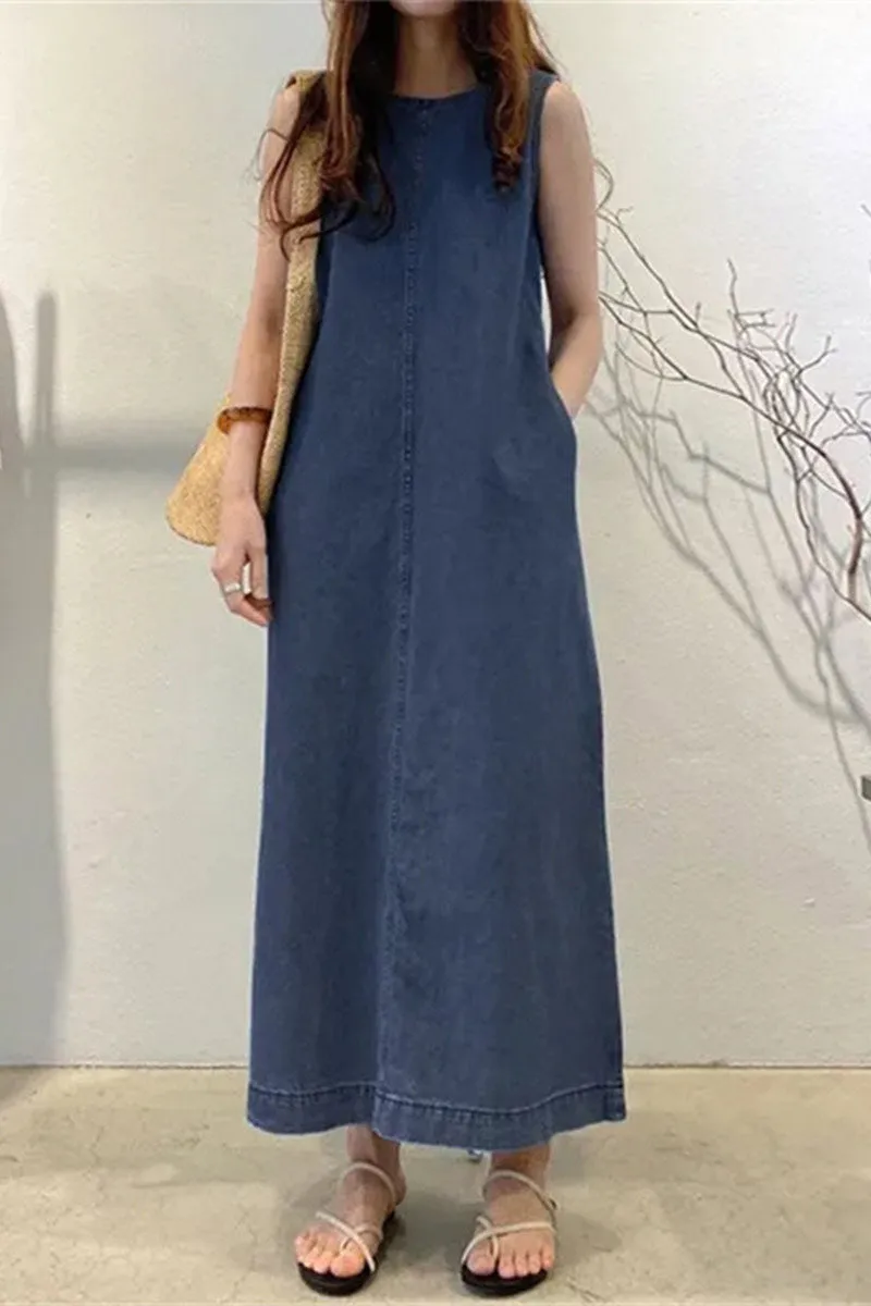BNF4205 A-Line Loose Maxi Dress