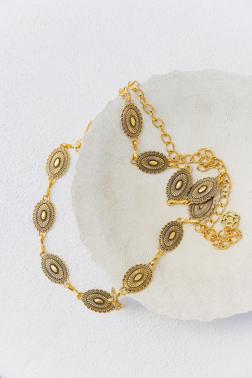 Boho Adjustable Chain Belt - Vintage Golden