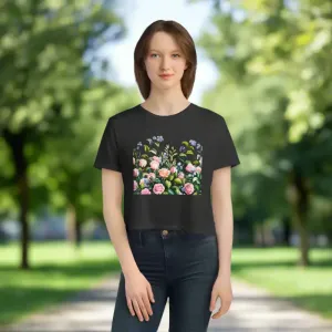 Bright Summer Flowy Cropped Tee for Garden Lovers