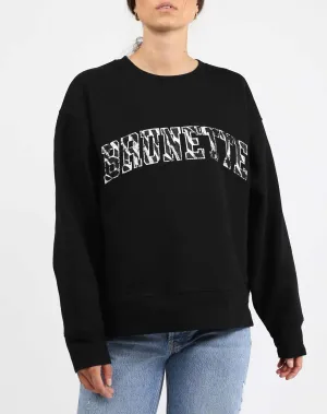 Brunette The Label "Brunette" Zebra Print Crew Neck