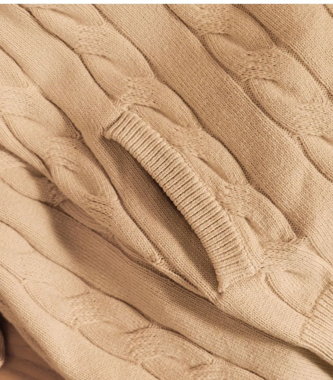Cable-Knit Zip-Up Cardigan