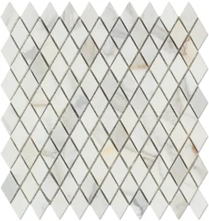 Calacatta Gold (Italian Calcutta) Marble Diamond - Rhomboid Mosaic Tile, Polished