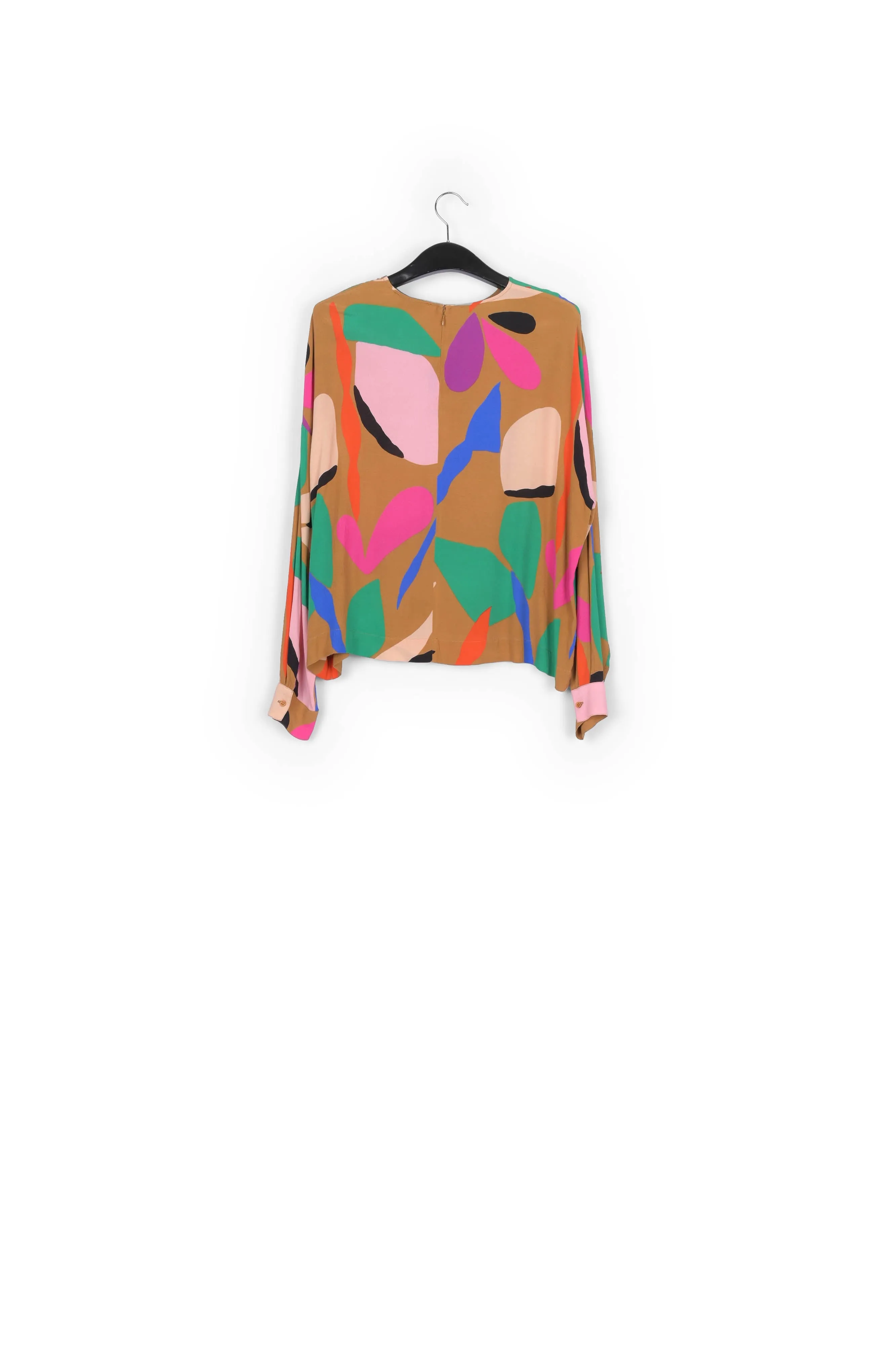 Camel graphic-print top