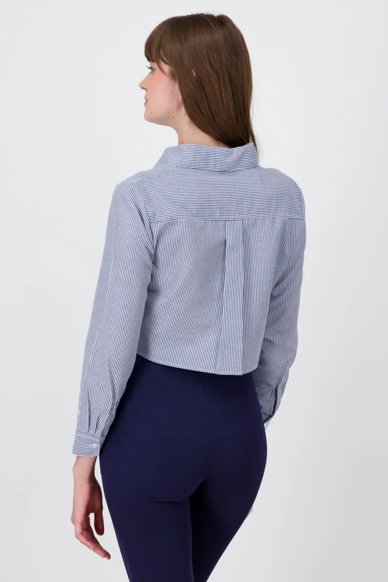 Camisa Crop Doble Bolsillo