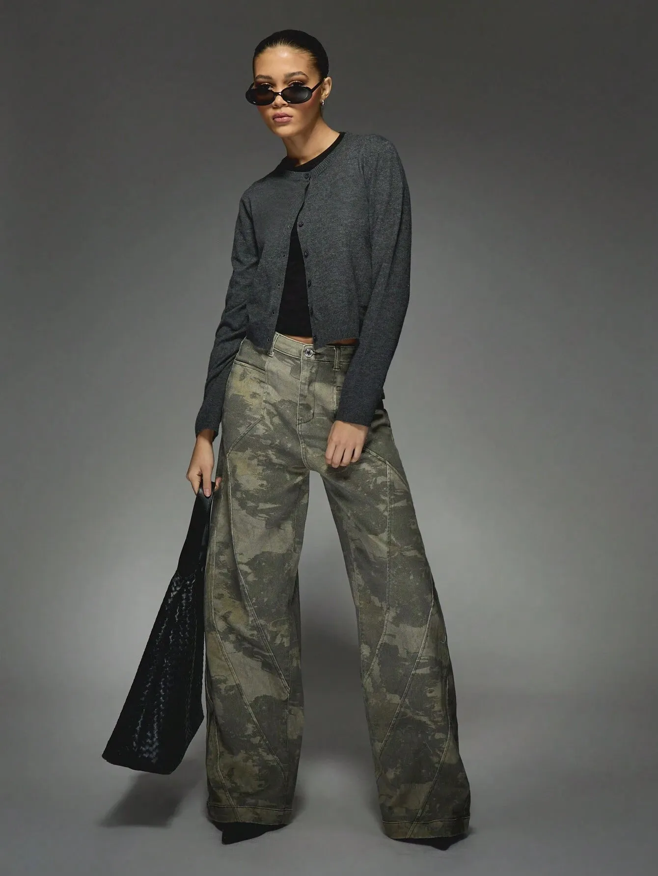Camo Print Wide-Leg Jeans | Stylish & Trendy Streetwear