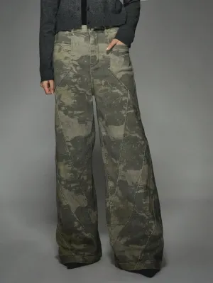 Camo Print Wide-Leg Jeans | Stylish & Trendy Streetwear