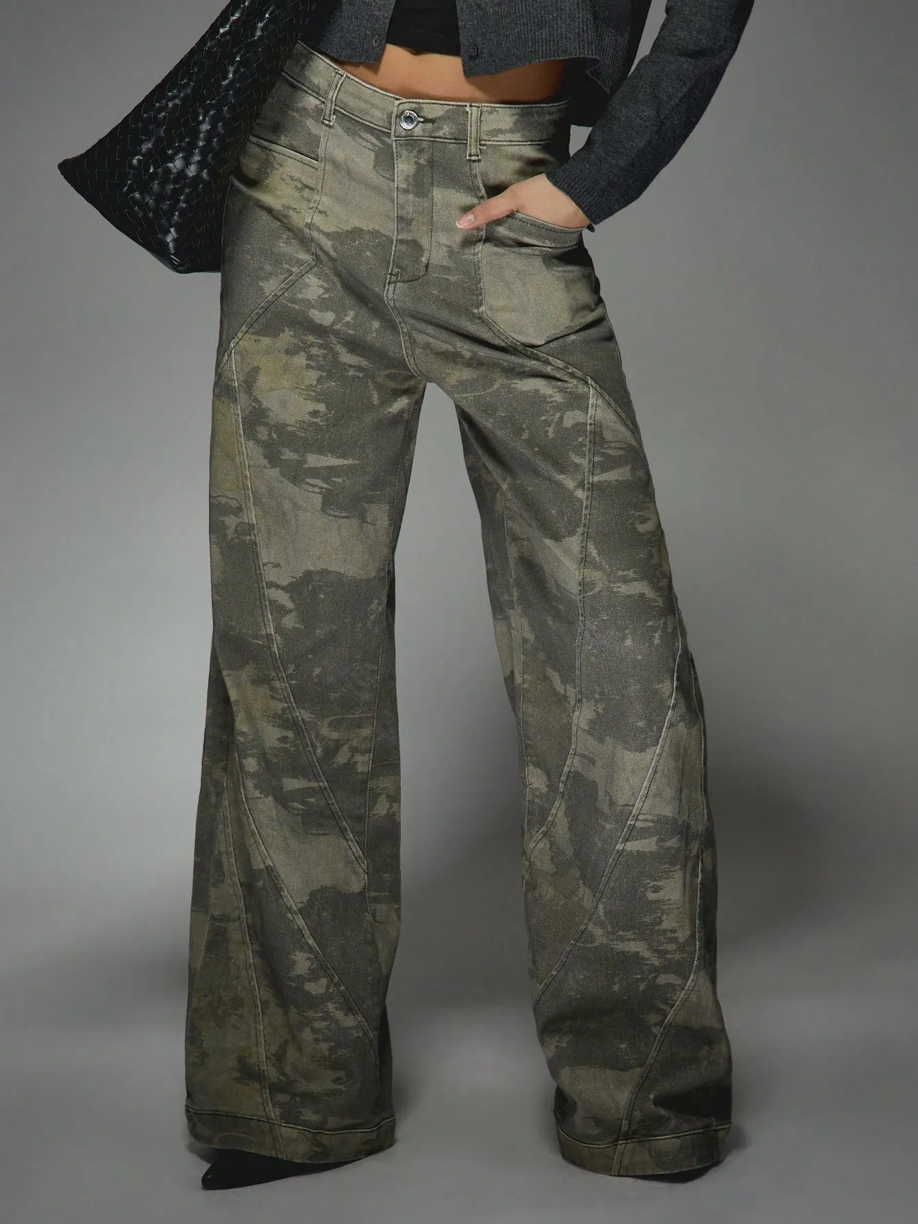 Camo Print Wide-Leg Jeans | Stylish & Trendy Streetwear