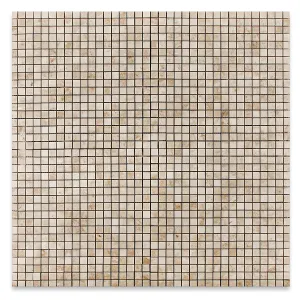 Cappuccino Marble 5/8 X 5/8 Polished Mosaic Tile - 6" X 6" Sample