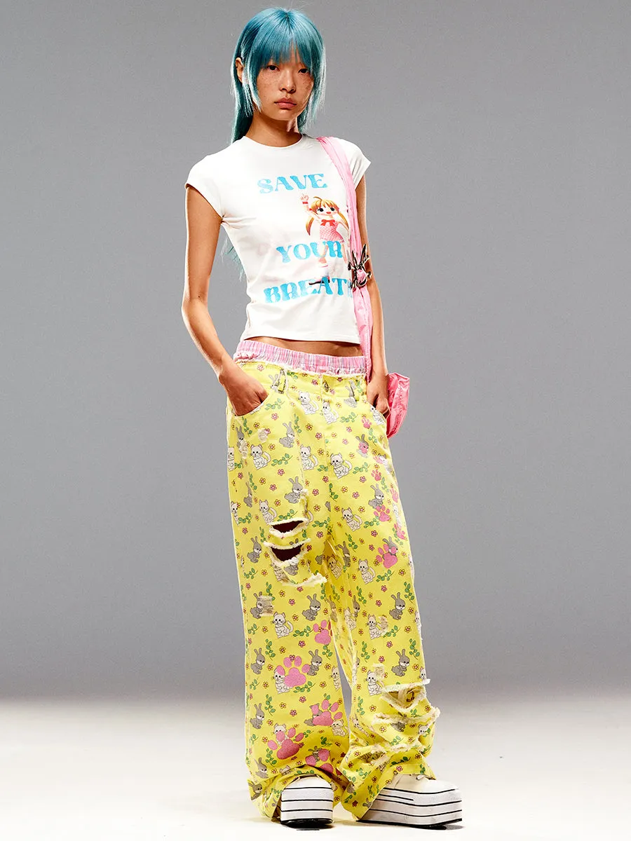 CARTOON LOOSE JEANS