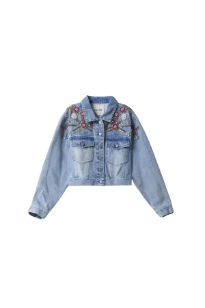 Chaqueta Salsa Jeans Vaquera con Detalles Bordados