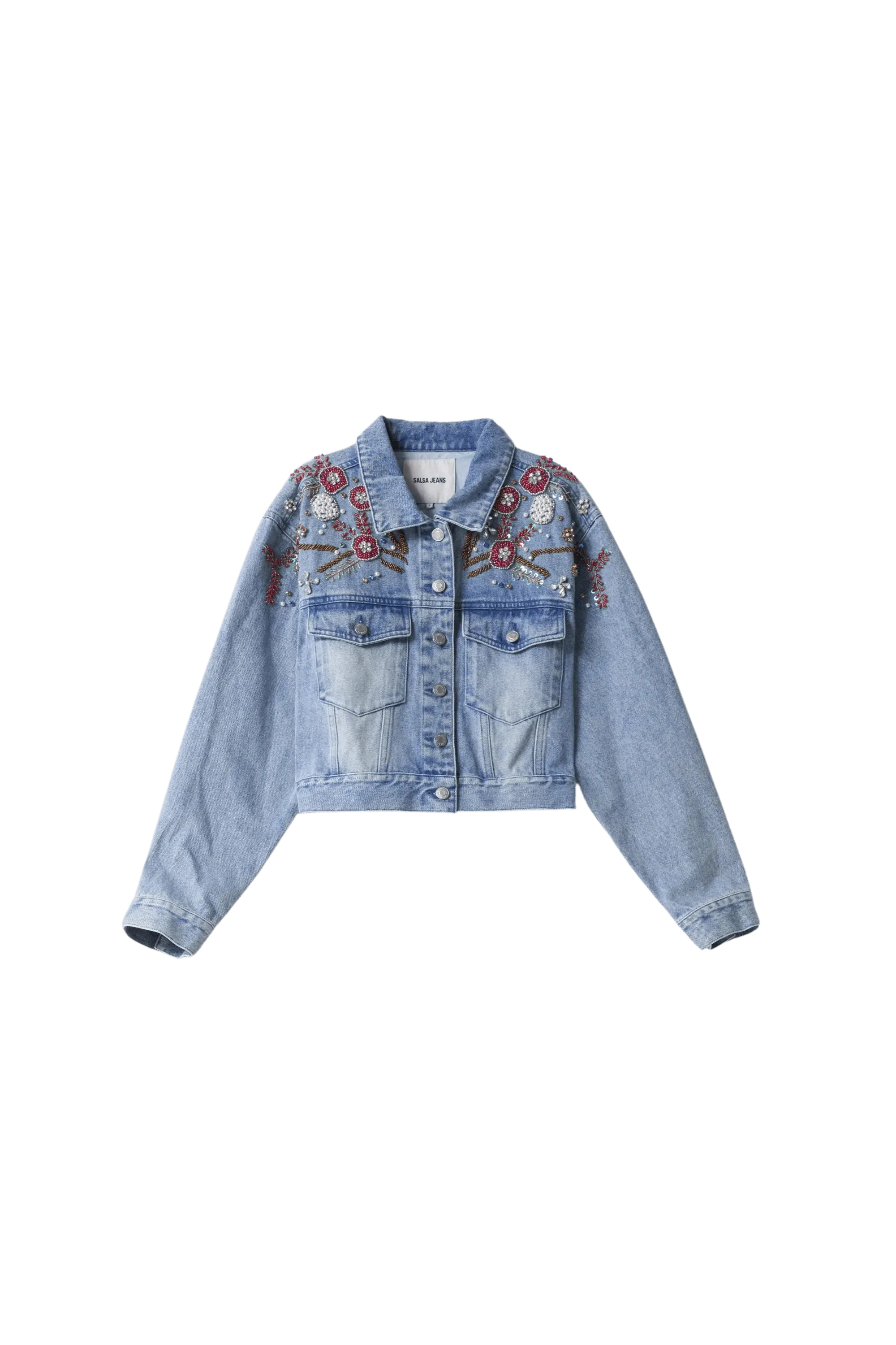 Chaqueta Salsa Jeans Vaquera con Detalles Bordados