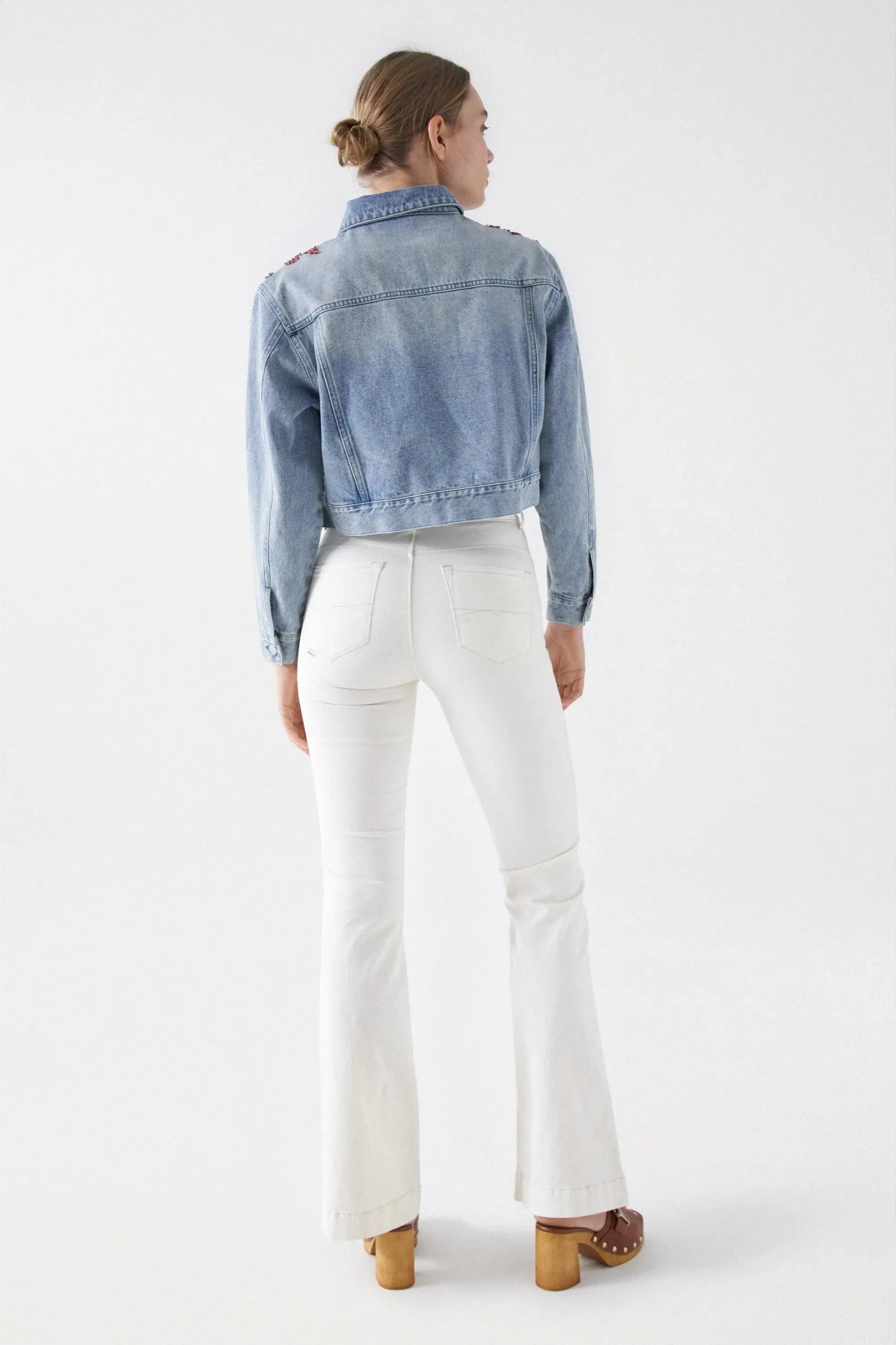 Chaqueta Salsa Jeans Vaquera con Detalles Bordados
