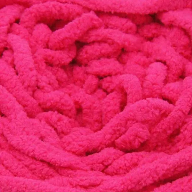 Chenille Blanket Yarn 100g 80m 12ply - Hot Pink