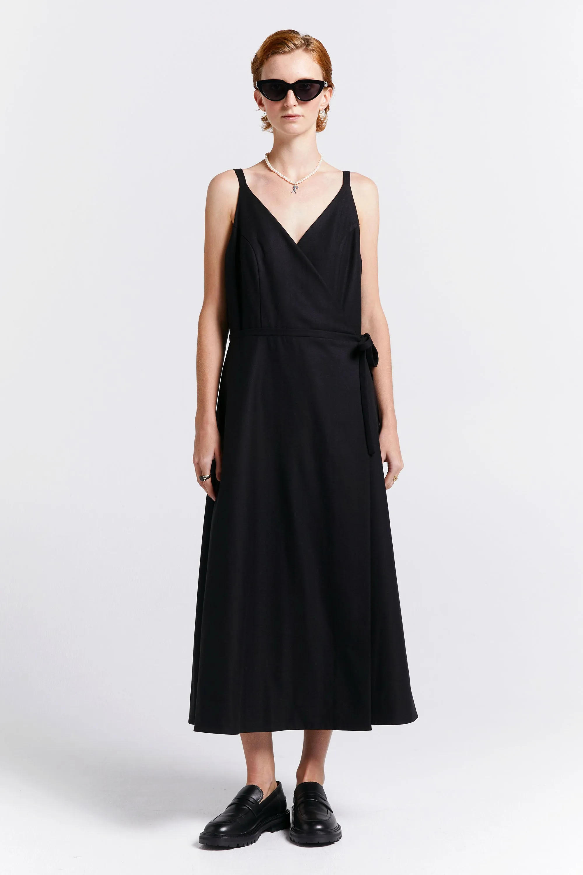 Cherished Wrap Dress Black