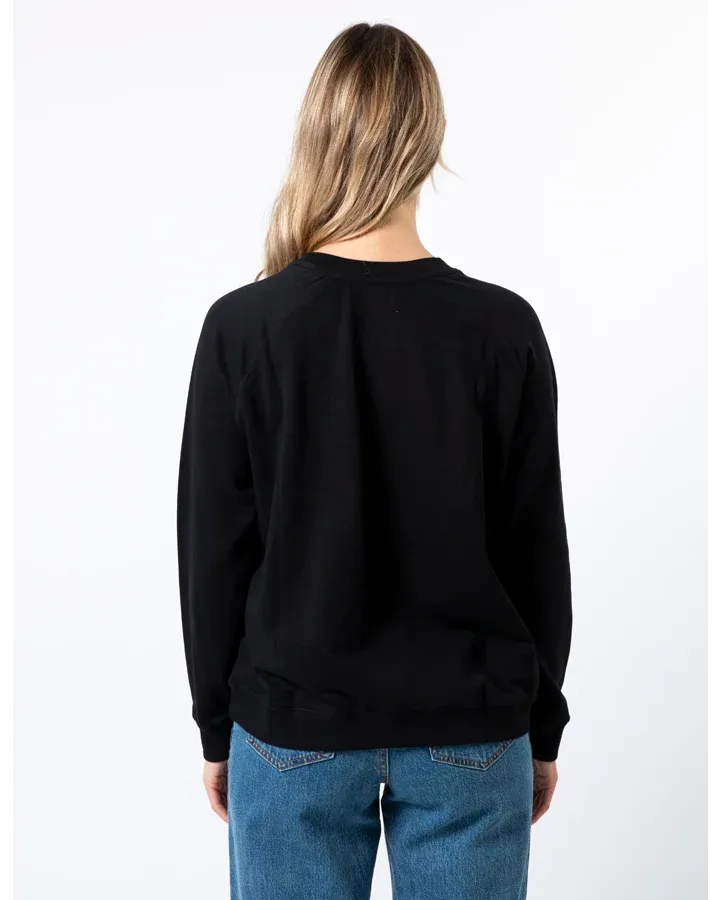 Classic Sweater with Star Silver Sequins - Black