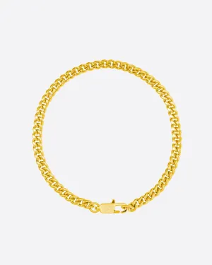 CLEAN CUBANA BRACELET. - 4MM GOLD