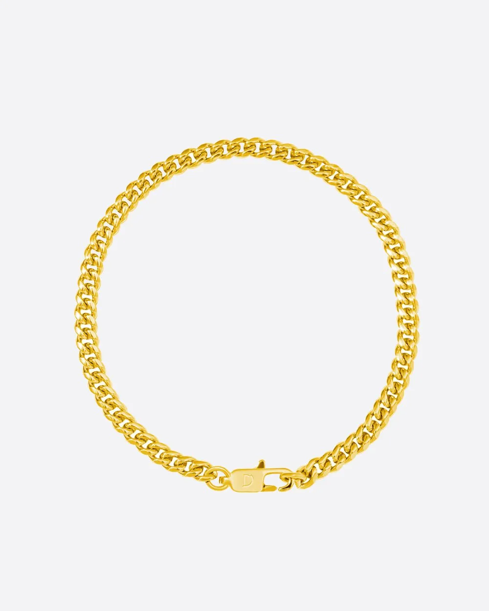 CLEAN CUBANA BRACELET. - 4MM GOLD