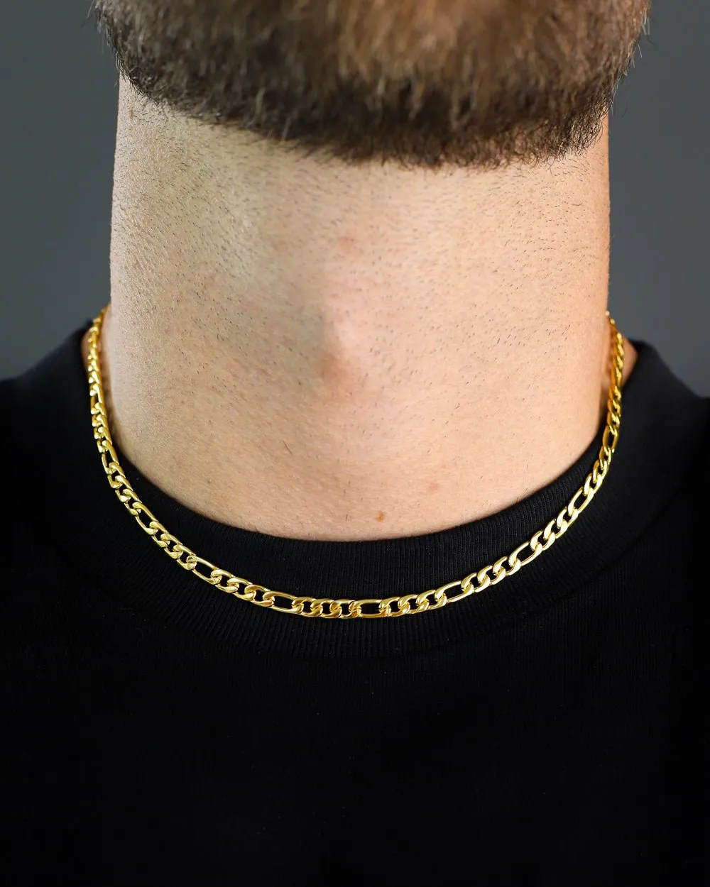 CLEAN FIGARO CHAIN. - 5MM GOLD