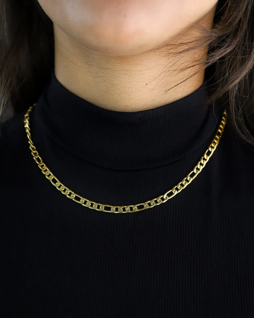 CLEAN FIGARO CHAIN. - 5MM GOLD