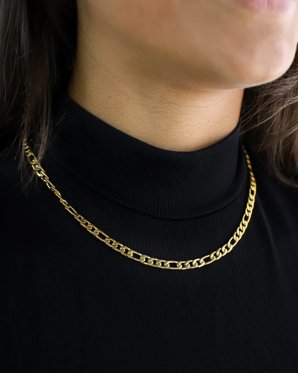 CLEAN FIGARO CHAIN. - 5MM GOLD