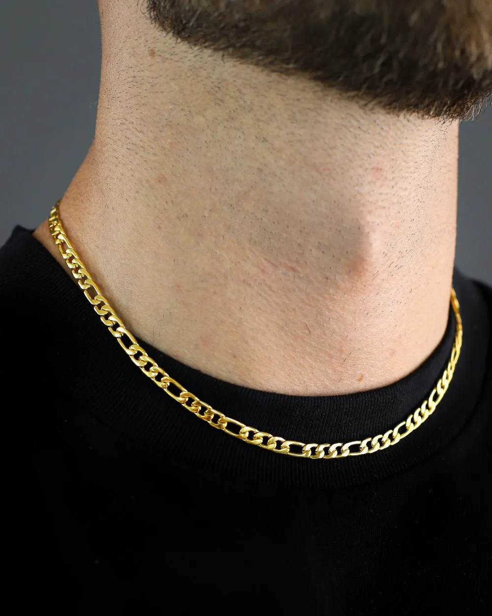 CLEAN FIGARO CHAIN. - 5MM GOLD