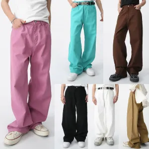 Colorful Loose Straight Casual Style Vintage Jeans