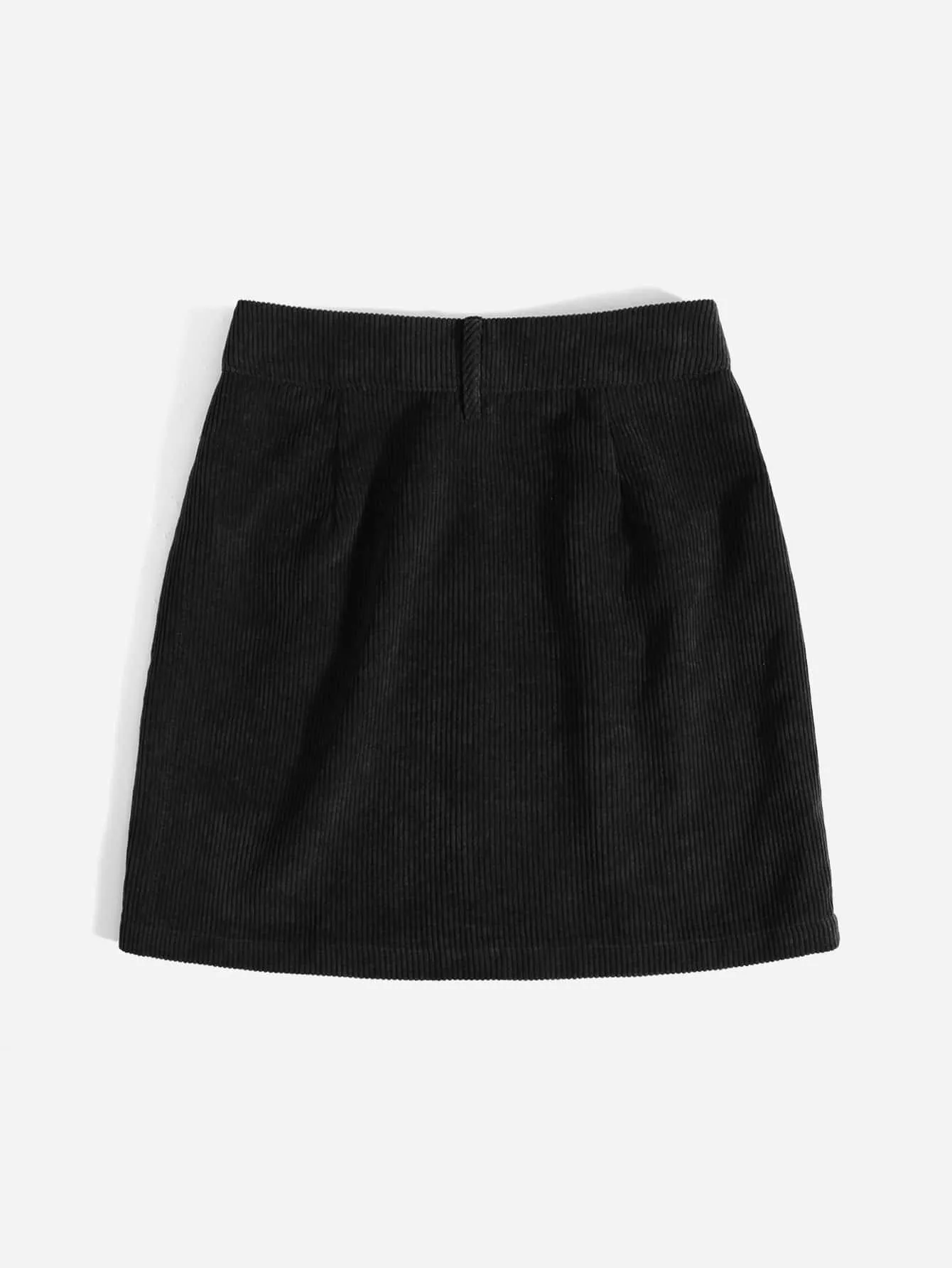 Corduroy Dual Pockets Straight Mini Skirt( Clearance sale