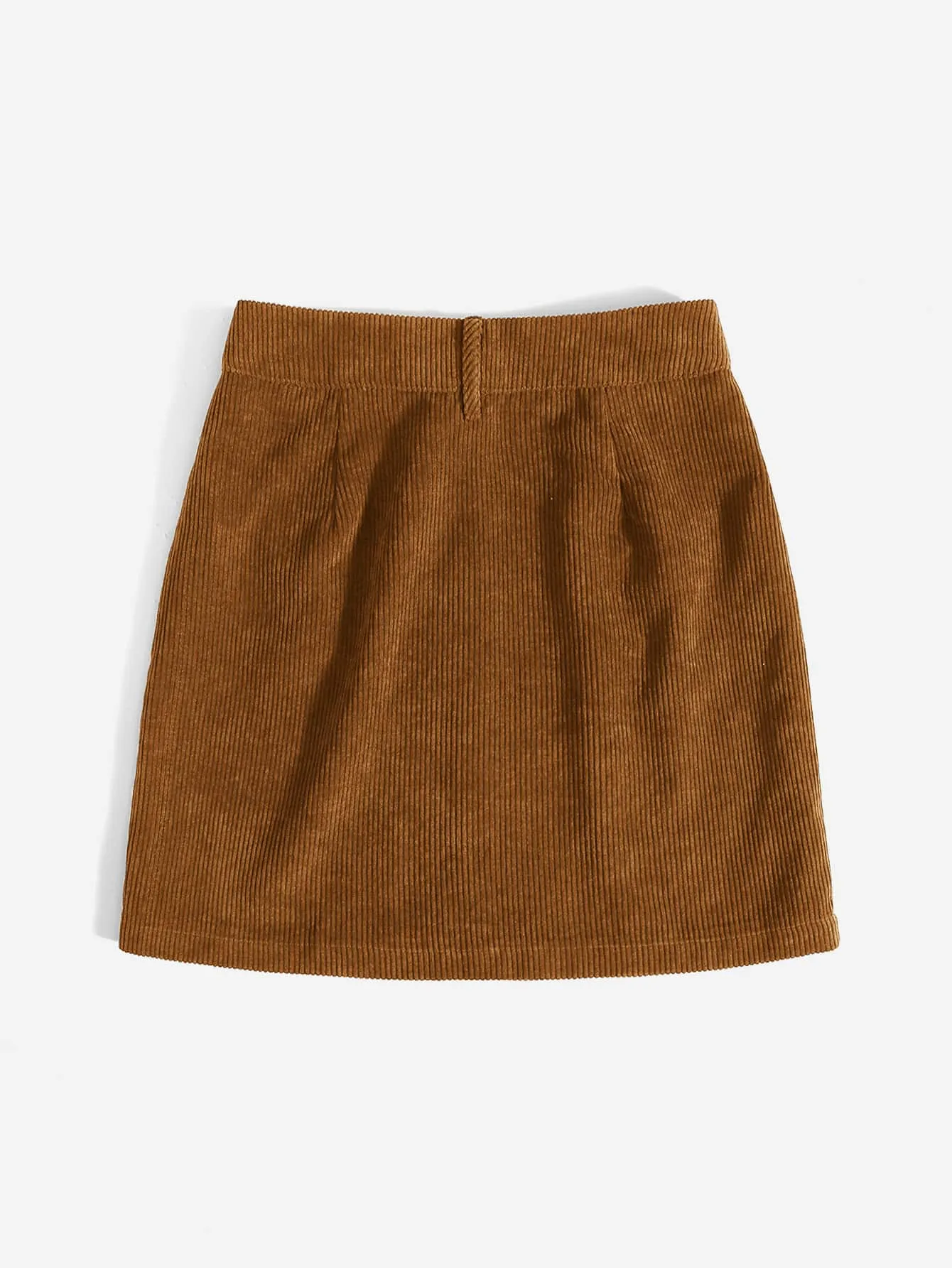Corduroy Dual Pockets Straight Mini Skirt( Clearance sale