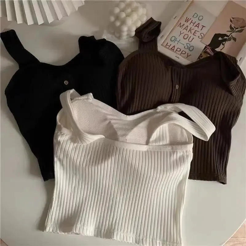 Cute Sleeveless Cropped Knit Tank Top
