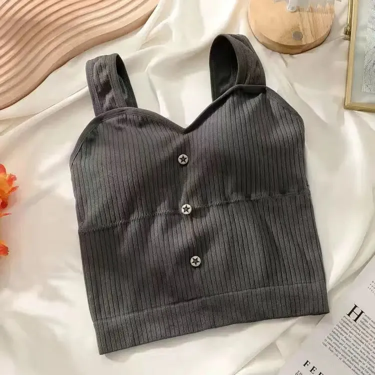 Cute Sleeveless Cropped Knit Tank Top
