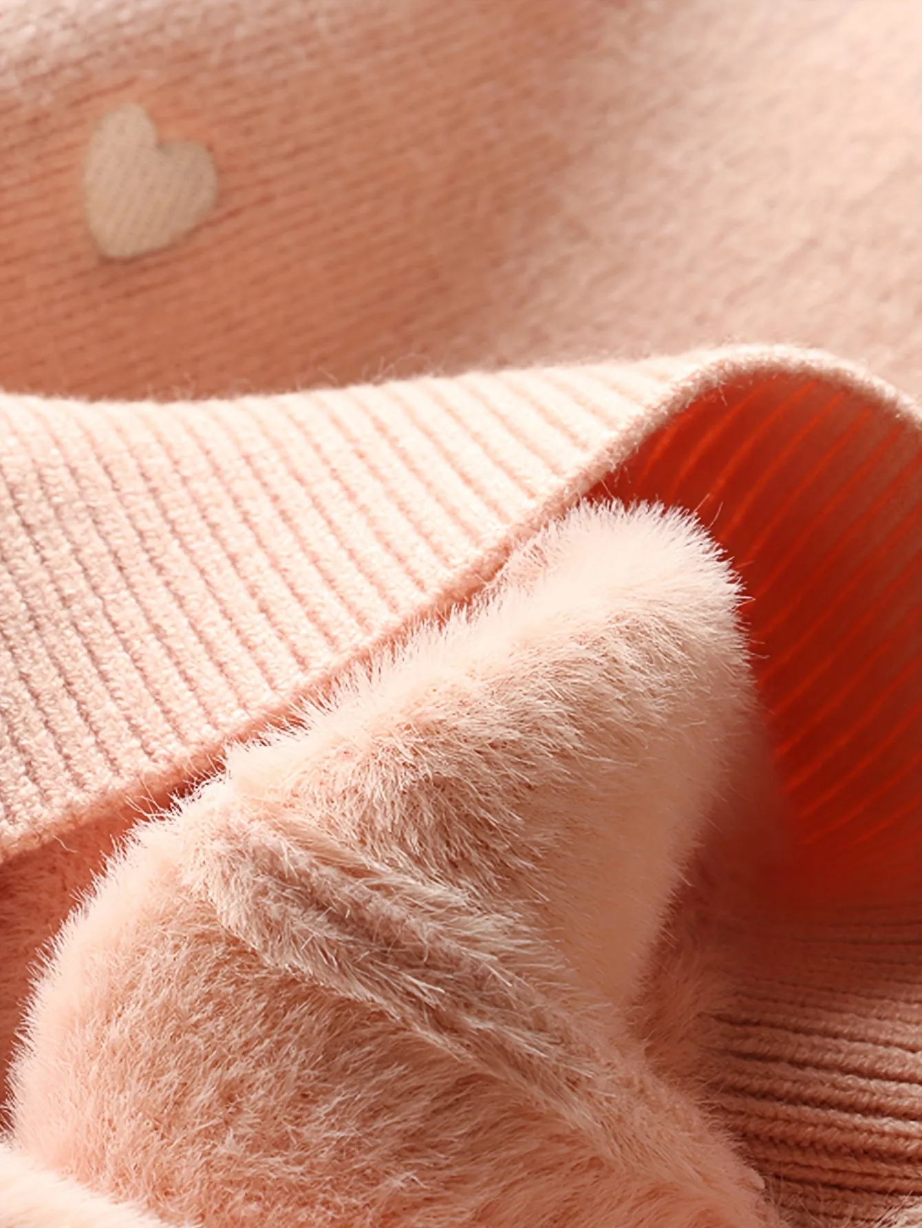 Cute Thick Knit Sweater For Girls, Bunny Design Warm Plush Lined Crew Neck Long Sleeve Jumper Top Winter/ Fall Clothing