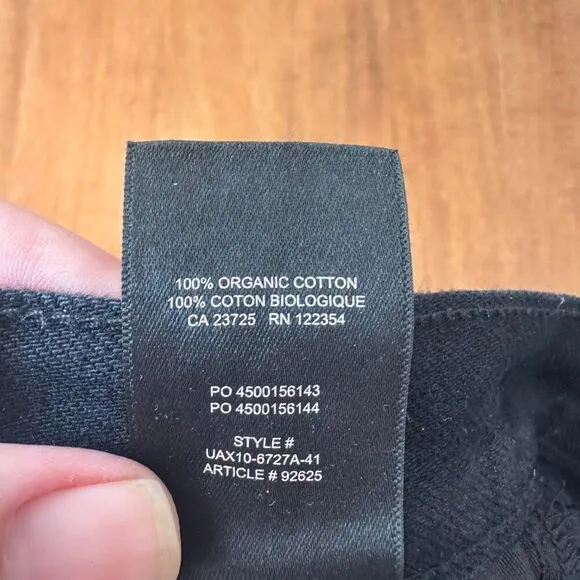 Denim Forum The Joni High Rise Loose Fit Dark Black Distressed Jeans 29L