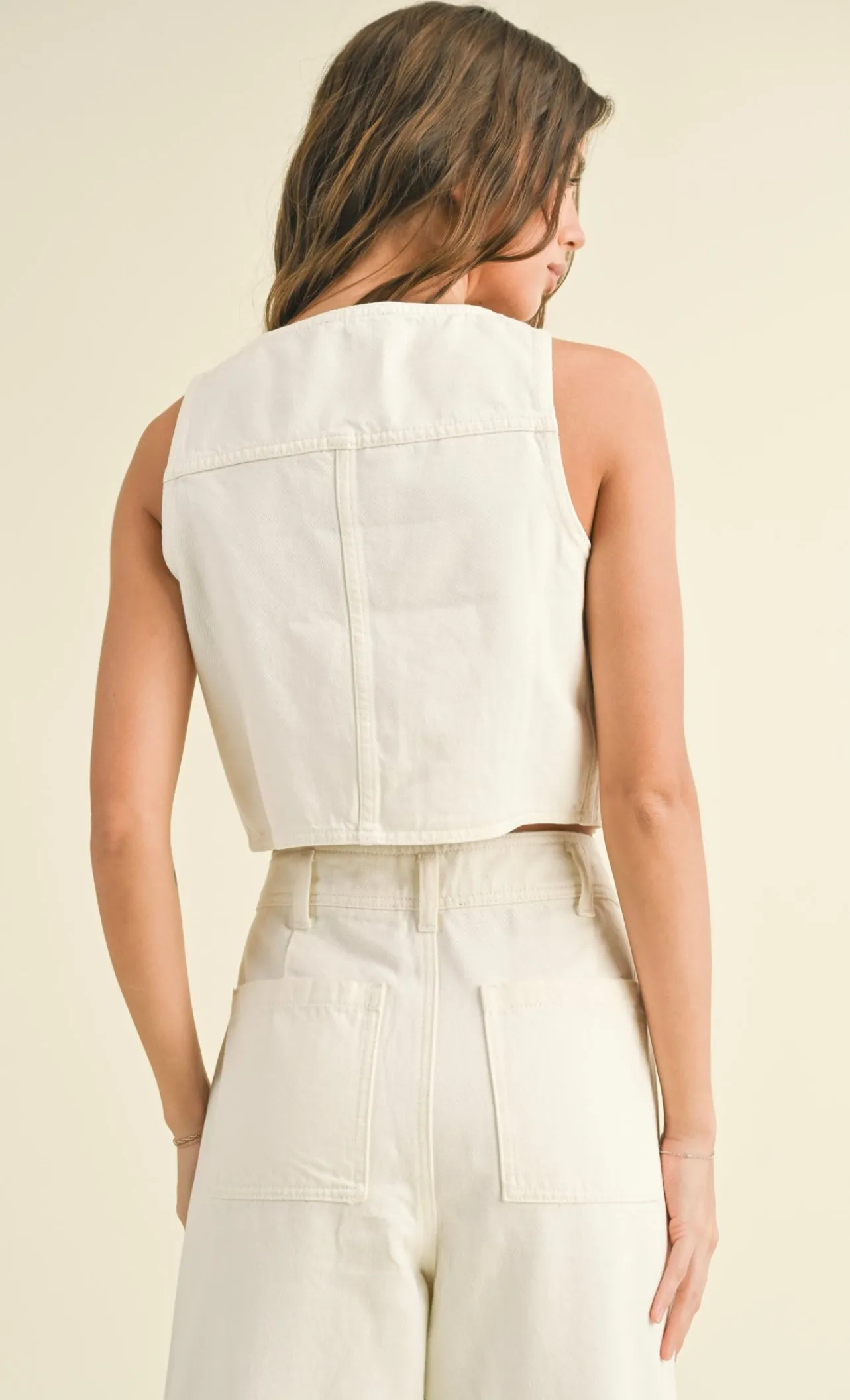 Denim Vest (Cream)