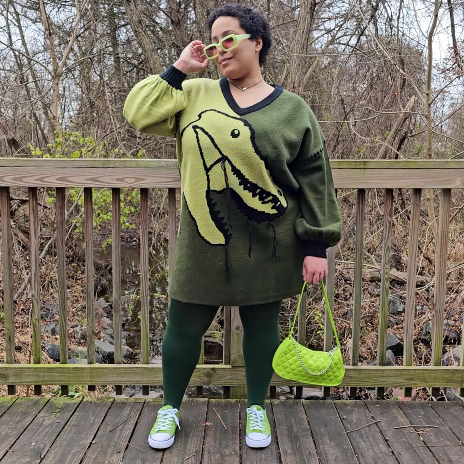 Dinosaur Jumper Dress - Rex