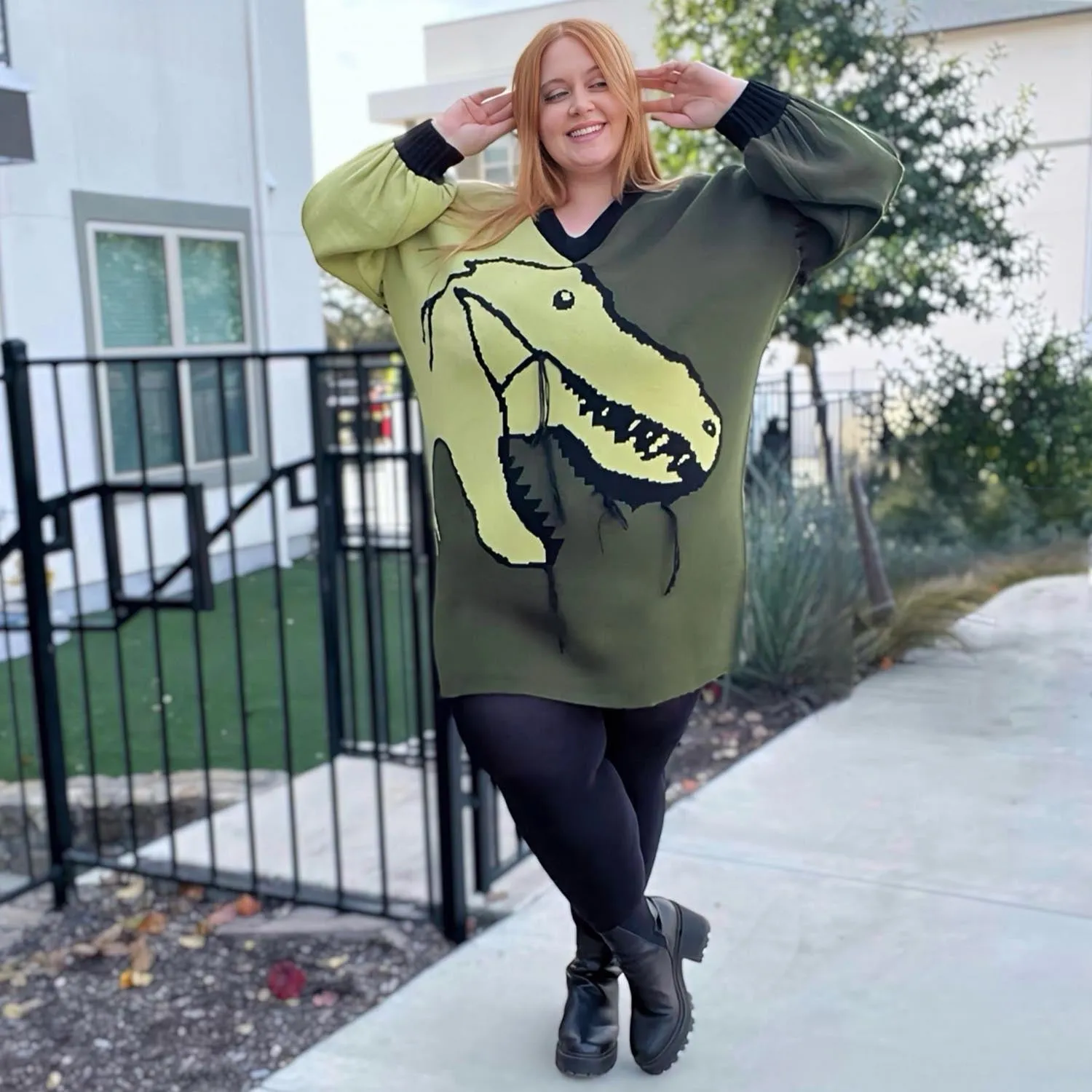 Dinosaur Jumper Dress - Rex