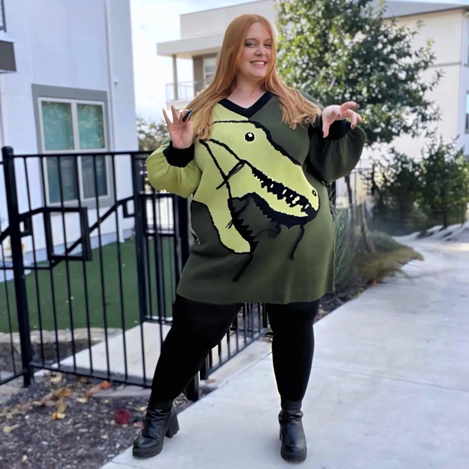 Dinosaur Jumper Dress - Rex