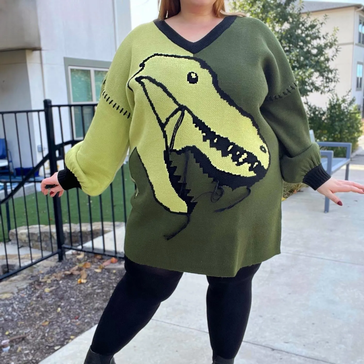 Dinosaur Jumper Dress - Rex