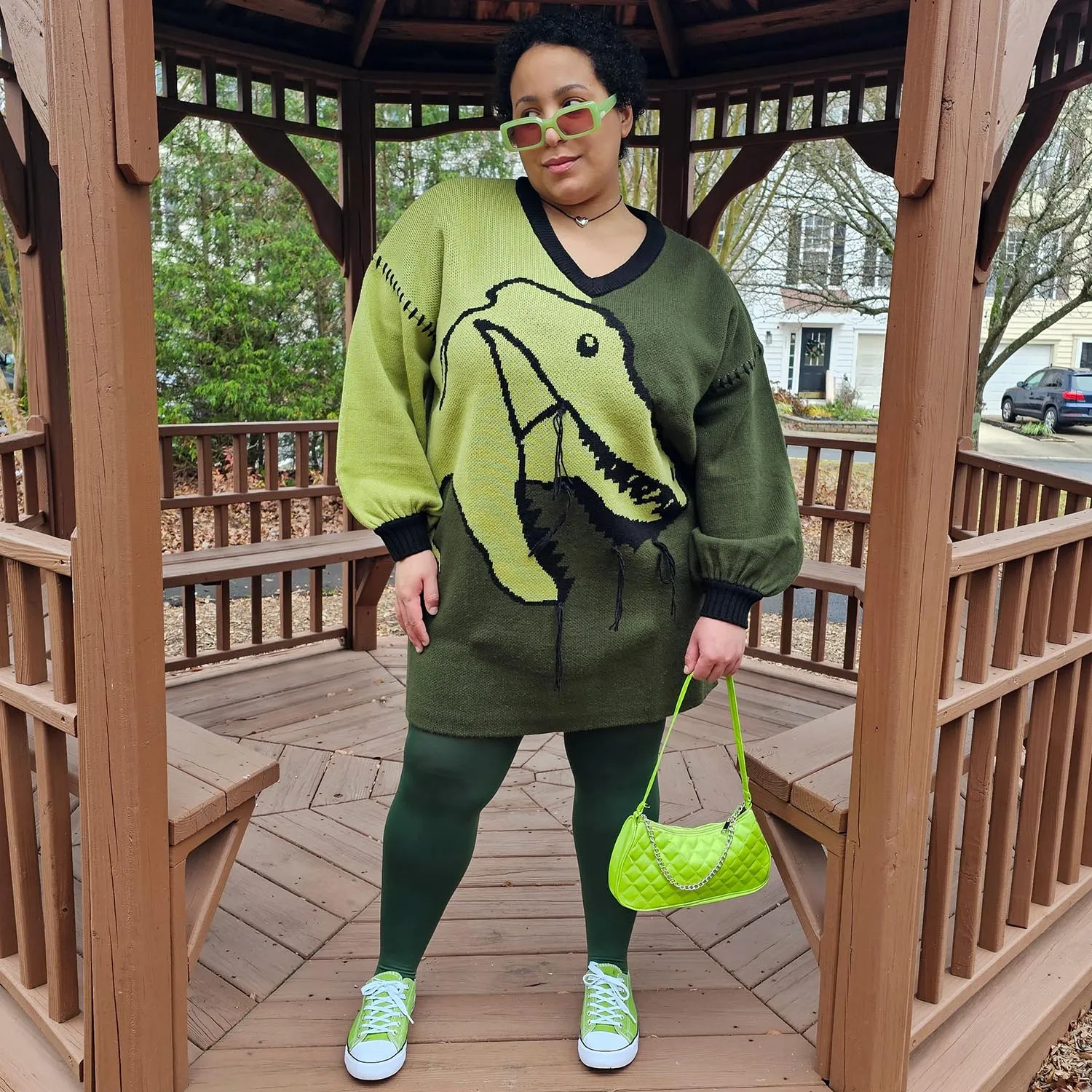 Dinosaur Jumper Dress - Rex