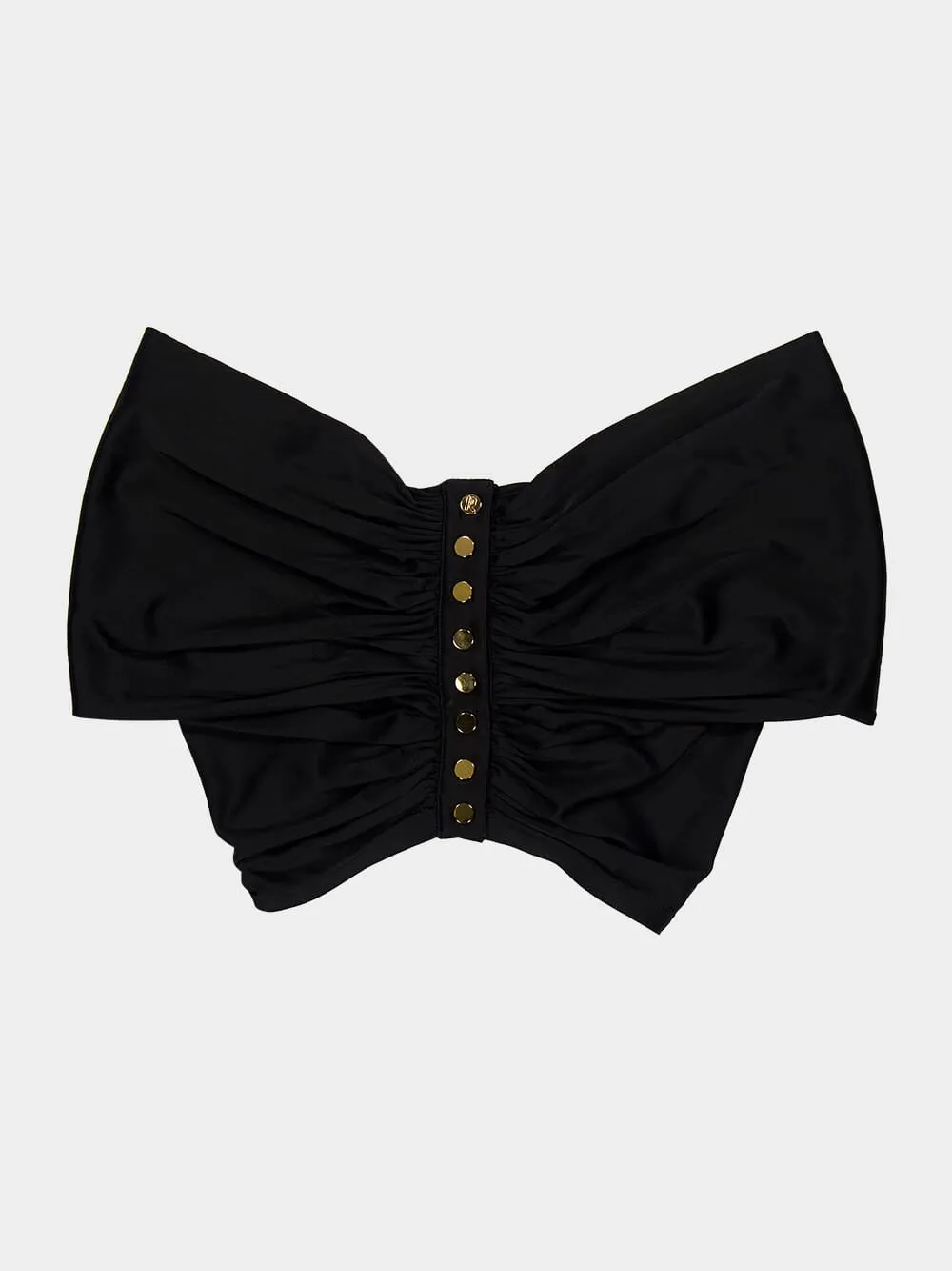 Draped Black Silky Bralette