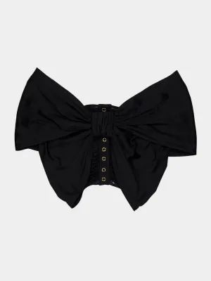 Draped Black Silky Bralette