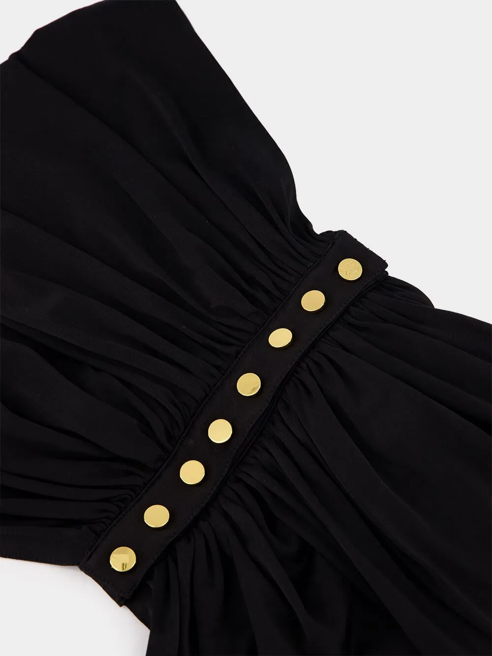 Draped Black Silky Bralette