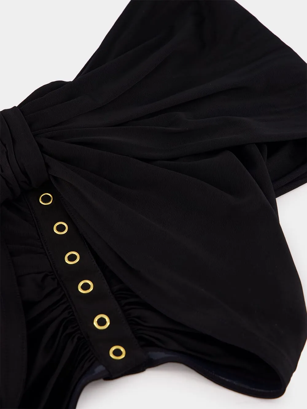 Draped Black Silky Bralette