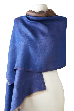 Dupla face Cashmere com seda Zari jeans | 75x200cm