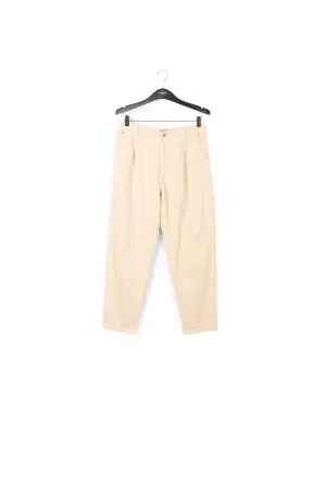 Ecru denim tapered high-rise jeans
