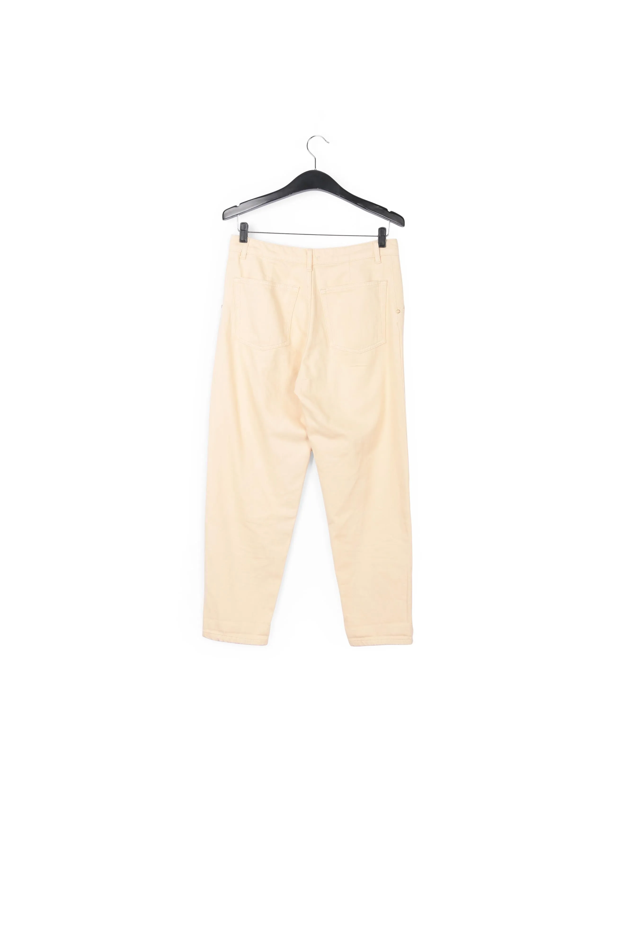 Ecru denim tapered high-rise jeans